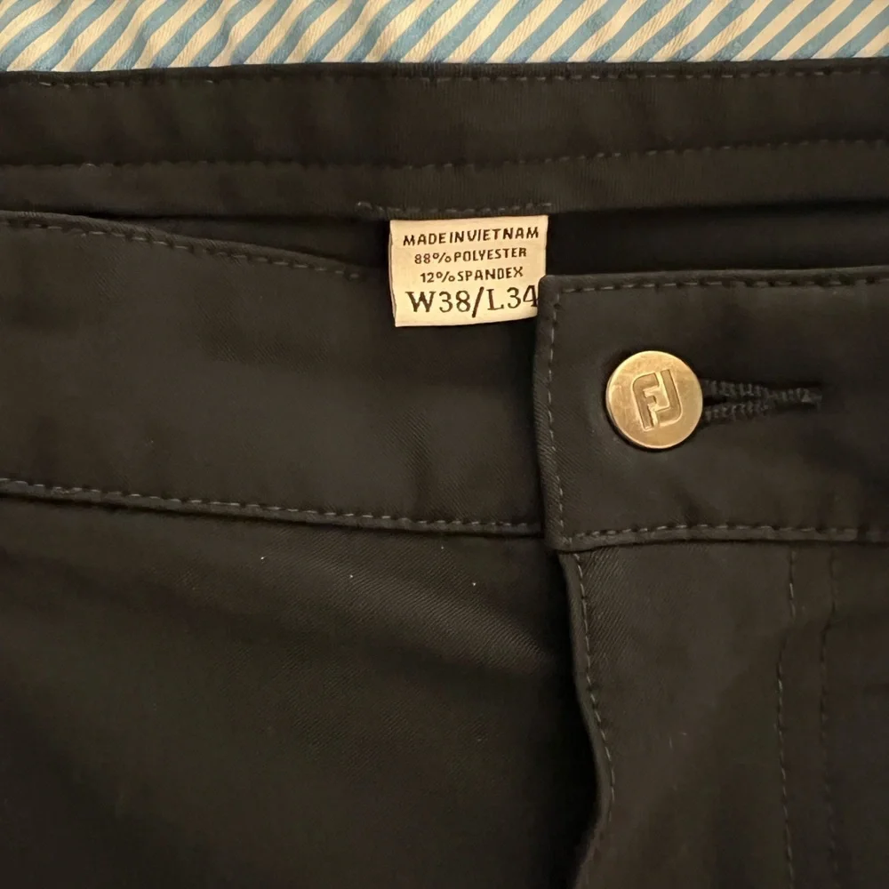 FJ Men’s Classic Navy Blue Golf Pants with White Stitching